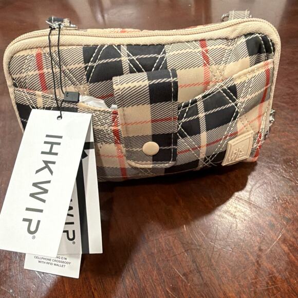 HKWIP Handbags - HKWIP Plaid Quilted Crossbody Bag RFID Blocking Wallet Detachable Strap Women